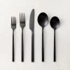 20-Piece Parallel Brushed Black Flatware Set