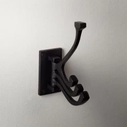 Black 3-Prong Swivel Towel Hook