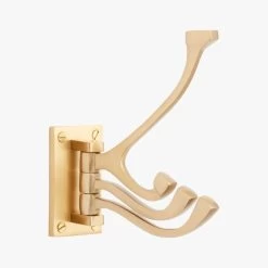 Brass 3-Prong Swivel Towel Hook 9 Brass 3-Prong Swivel Towel Hook -Chic Living Shop 3ProngSwvlHookBrassS19