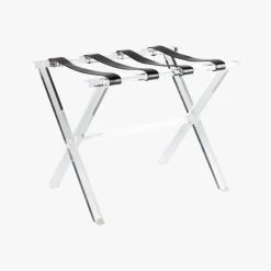 Acrylic And Leather Luggage Rack -Chic Living Shop AcrylicNLeatherLuggageRackS18