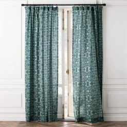 Adirex Blue Organic Cotton Window Curtain Panel 48''x84''