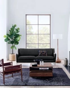 Faux Potted Fiddle Leaf Fig 7' -Chic Living Shop AlfredBlackLeatherSofaAG19 1