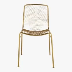 Alpha Brass Metal Chair -Chic Living Shop AlphaBrassChairS16