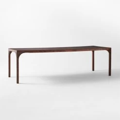 Aqua Virgo Rectangular Dark Burl Wood Dining Table 100" -Chic Living Shop AquaVrgDrkBrnBrlLgDngTbl3QSSF21