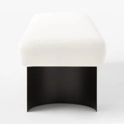 Argyle White Linen Upholstered Bench -Chic Living Shop ArgyleLinenBenchSnowSDSSF23