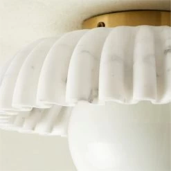 Ariel Fluted Marble Flush Mount Light -Chic Living Shop ArielFltdMrblFlushMountAVSHS21