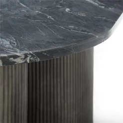Aster Black Marble And Aluminum Dining Table -Chic Living Shop AsterMrblNAlmnDnngTableAVSSF22