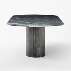 Aster Black Marble And Aluminum Dining Table -Chic Living Shop AsterMrblNAlmnDnngTableSDSSF22