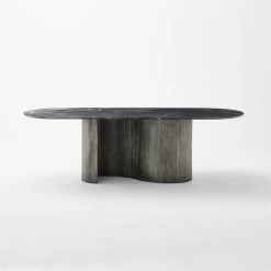 Aster Black Marble And Aluminum Dining Table -Chic Living Shop AsterMrblNAlmnDnngTableSOSSF22