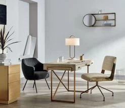 Solid Brass Studio Pencil Cup -Chic Living Shop AvalonIvoryFauxShagreenJN20 2