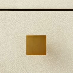 Avalon 3-Drawer Gold Desk With Ivory Shagreen Top -Chic Living Shop AvalonIvoryFauxShgrnDeskAV20