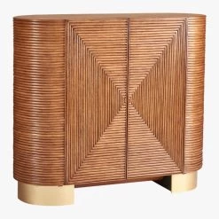 Avalon Rattan Bar Cabinet -Chic Living Shop AvalonRattanBar3QFS18