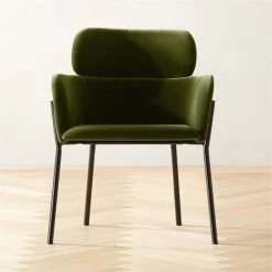 Azalea Green Velvet Dining Armchair