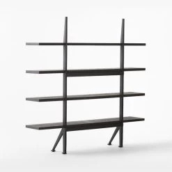 Azzurra Black Metal And Wood Bookshelf -Chic Living Shop AzzurraBookcase3QBSSF22