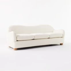Bacio Cream Boucle Sofa With Bleached Oak Legs -Chic Living Shop BacioBoucleSofa3QSSS21
