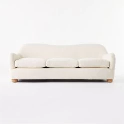 Bacio Cream Boucle Sofa With Bleached Oak Legs -Chic Living Shop BacioBoucleSofaSOSSS21