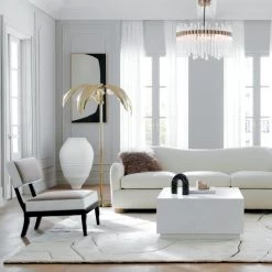 Bacio Cream Boucle Sofa With Bleached Oak Legs -Chic Living Shop BacioCreamBoucleSofaFB21 1x1