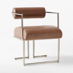 Barber Brown Leather Dining Chair -Chic Living Shop BarberLeatherChair3QSSSF23