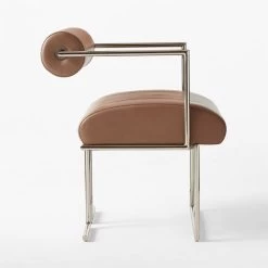 Barber Brown Leather Dining Chair -Chic Living Shop BarberLeatherChairSDSSSF23