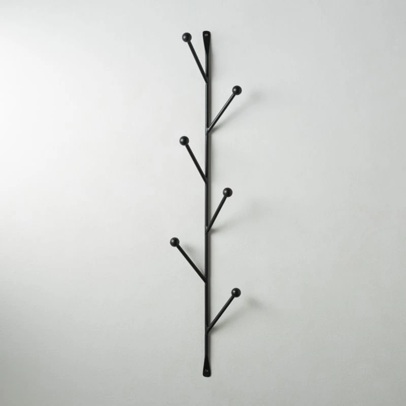 Barker Matte Black Vertical Wall Mounted Coat Rack 3 Barker Matte Black Vertical Wall Mounted Coat Rack