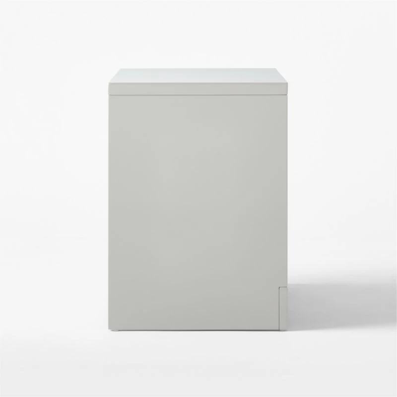 Barton 2-Drawer High-Gloss Grey Lacquered Nightstand 7 Barton 2-Drawer High-Gloss Grey Lacquered Nightstand - Image 5