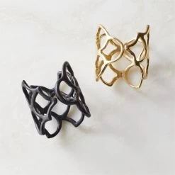 Basal Polished Brass Napkin Rings Set Of 8 -Chic Living Shop BasalNapkinRingGroupFHF22