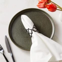 Basal Satin Black Napkin Rings Set Of 8 7 Basal Satin Black Napkin Rings Set Of 8 -Chic Living Shop BasalStnBlackNpknRingSHF22