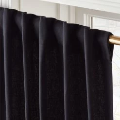 Black Cotton Basketweave Window Curtain Panel 48''x84'' -Chic Living Shop BasketweaveBlk96CrtnPnlAV2SHS23