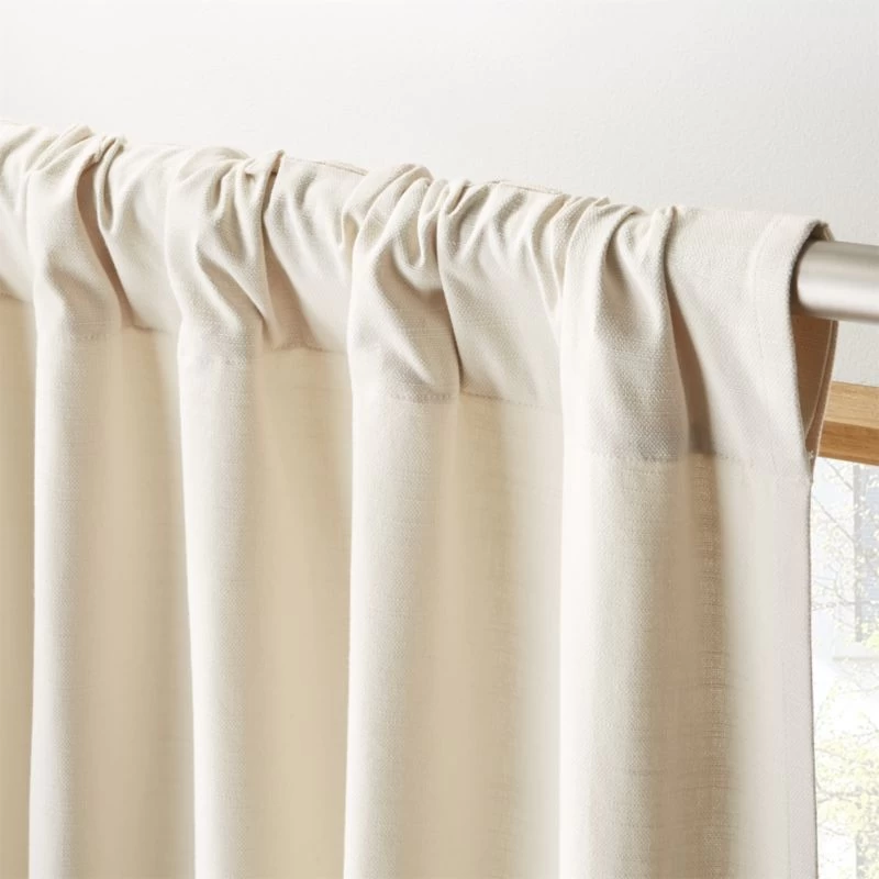 Natural Tan Cotton Basketweave Window Curtain Panel 48"x84" 6 Natural Tan Cotton Basketweave Window Curtain Panel 48"x84" - Image 4