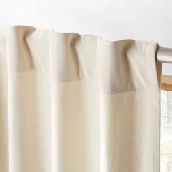 Natural Tan Cotton Basketweave Window Curtain Panel 48"x84" 9 Natural Tan Cotton Basketweave Window Curtain Panel 48"x84" -Chic Living Shop BasketweaveIIPnlNatural96ROF18