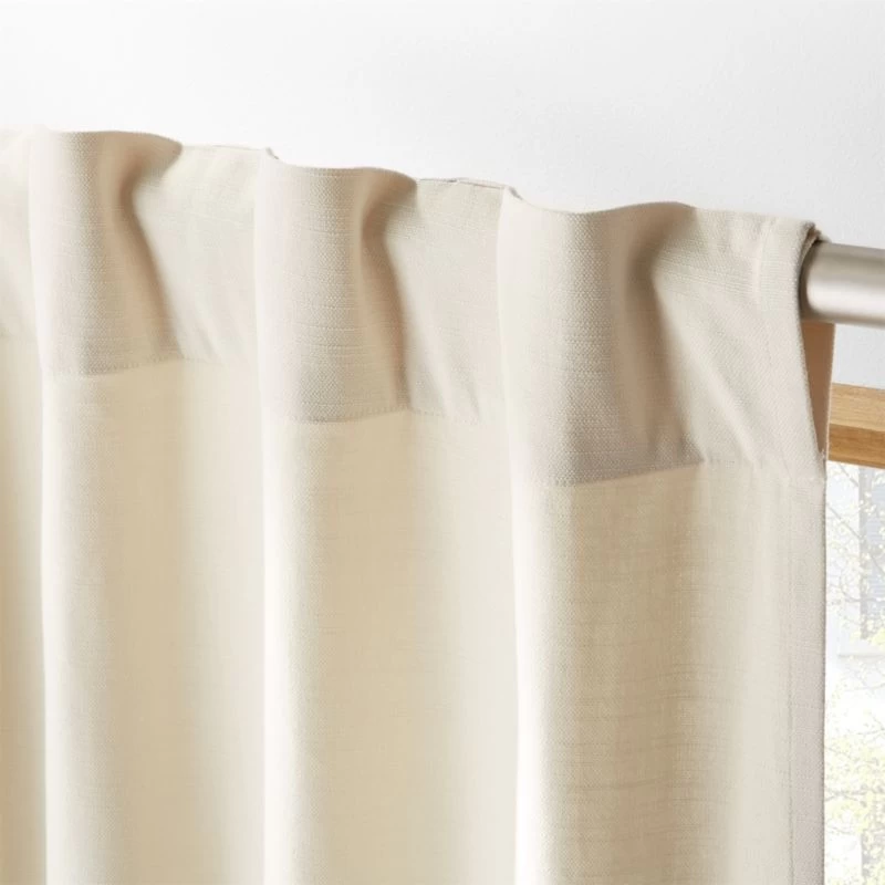 Natural Tan Cotton Basketweave Window Curtain Panel 48"x84" 5 Natural Tan Cotton Basketweave Window Curtain Panel 48"x84" - Image 3