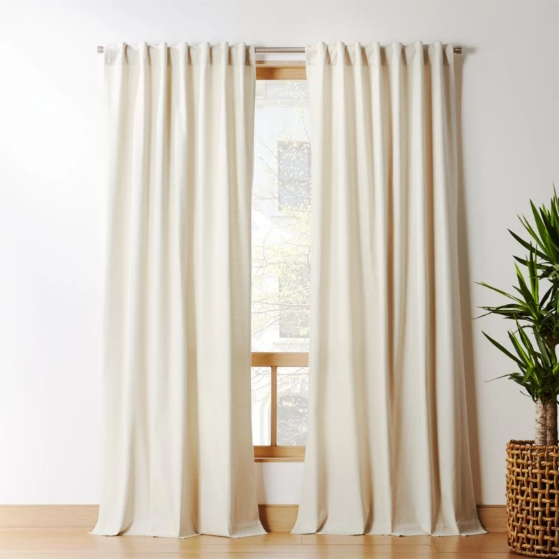 Natural Tan Cotton Basketweave Window Curtain Panel 48"x84" 3 Natural Tan Cotton Basketweave Window Curtain Panel 48"x84"