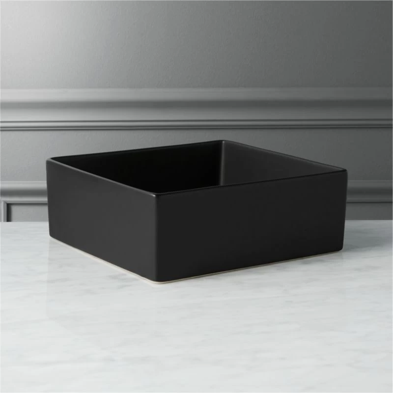 Bento Matte Black Square Bowl 3 Bento Matte Black Square Bowl
