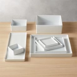 Bento Square Serving Bowl -Chic Living Shop BentoWhiteCollectionGrpFHF16 1