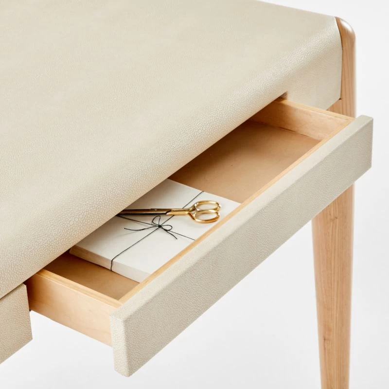 Beto White Shagreen Desk With Drawer 10 Beto White Shagreen Desk With Drawer - Image 8