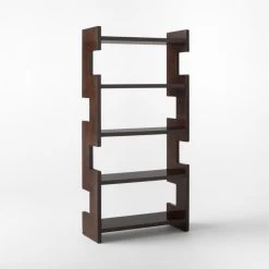 Biscia Brown Burl Wood Bookcase -Chic Living Shop BisciaBookcase3QBSSF21