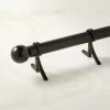 Boule Black Curtain Rod With Black Finials 28"-48"x1.25" -Chic Living Shop BlDpy1p25inRdBkWFnl48d88inSHF22