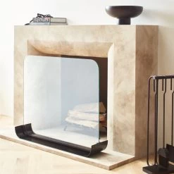 Black Curve Fireplace Screen -Chic Living Shop BlackCrvFireplaceScreenAVSHF22