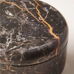 Black Golden Marble Candle Bowl -Chic Living Shop BlackGldnMrblCandleBowlAV2SHF22