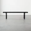 Large Black Leather Woven Bench -Chic Living Shop BlackLthrWrappedBenchLgSHF21