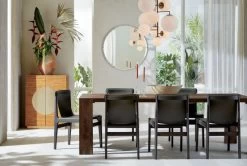 Burano Charcoal Grey Leather Sling Chair -Chic Living Shop Blox35x91DiningTableBuranoJN19