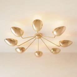 Boccia Curved Shade Brass Flush Mount LIght -Chic Living Shop BocciaCdShdUldBrsFlshMntSHS22