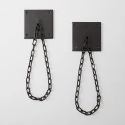 Bolt Matte Black Chain Curtain Tiebacks Set Of 2