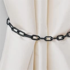 Bolt Matte Black Chain Curtain Tieback -Chic Living Shop BoltDrpryTiebackChnBlkSHF21 1