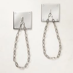 Bolt Polished Nickel Chain Curtain Tiebacks Set Of 2