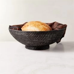 Borneo Woven Rattan Black Bowl -Chic Living Shop BorneoWovenRattanBowlROF22