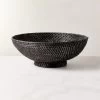 Borneo Woven Rattan Black Bowl -Chic Living Shop BorneoWovenRattanBowlSHF22