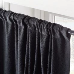 Black Boucle Window Curtain Panel 48''x84'' -Chic Living Shop BoucleIvryNBlkCrtn96PnlAV2SHF23