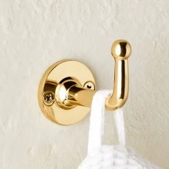 Boule-Inspired Polished Brass Wall Mount Hook 10 Boule-Inspired Polished Brass Wall Mount Hook -Chic Living Shop BouleInspiredPlshdBrsHookAVSHF21