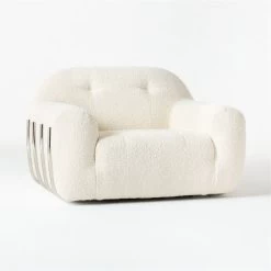 Brace Cream Boucle Chair -Chic Living Shop BraceIvryBoucleChairTeddy3QSSS21